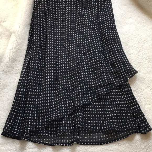 Maxi dress Navy + White asymmetrical hem size Small - Picture 6 of 13
